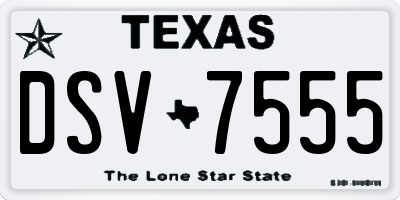 TX license plate DSV7555