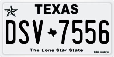 TX license plate DSV7556