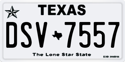 TX license plate DSV7557