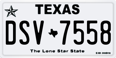 TX license plate DSV7558