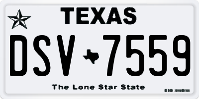 TX license plate DSV7559