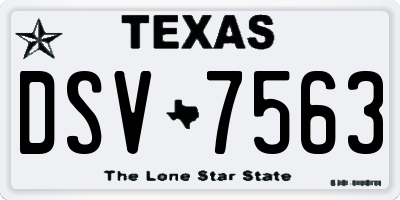 TX license plate DSV7563