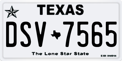 TX license plate DSV7565