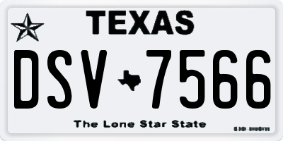 TX license plate DSV7566