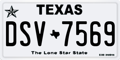 TX license plate DSV7569