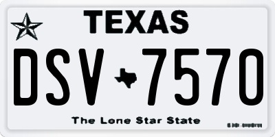 TX license plate DSV7570