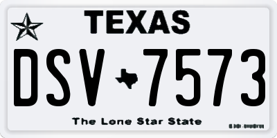 TX license plate DSV7573