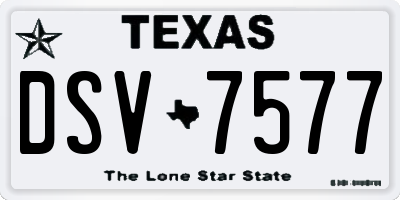 TX license plate DSV7577