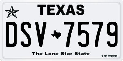 TX license plate DSV7579