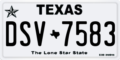 TX license plate DSV7583