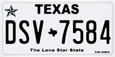 TX license plate DSV7584