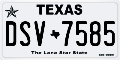 TX license plate DSV7585