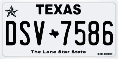 TX license plate DSV7586