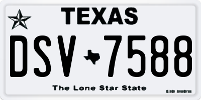 TX license plate DSV7588