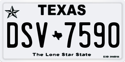 TX license plate DSV7590