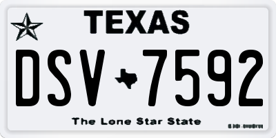 TX license plate DSV7592