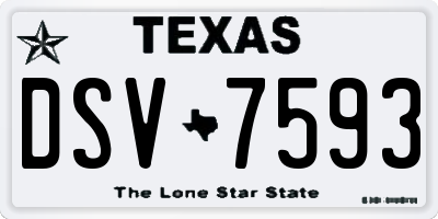 TX license plate DSV7593