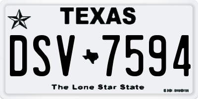 TX license plate DSV7594