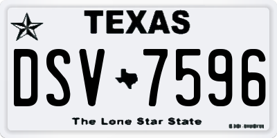 TX license plate DSV7596