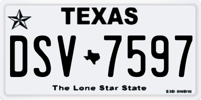 TX license plate DSV7597