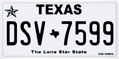 TX license plate DSV7599