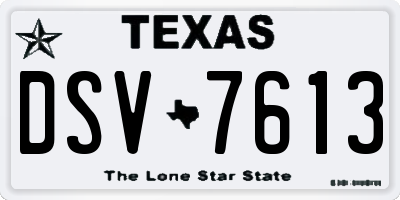 TX license plate DSV7613