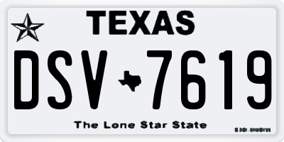 TX license plate DSV7619