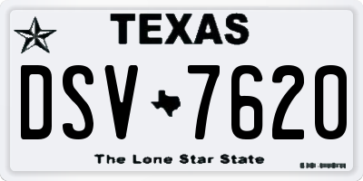 TX license plate DSV7620