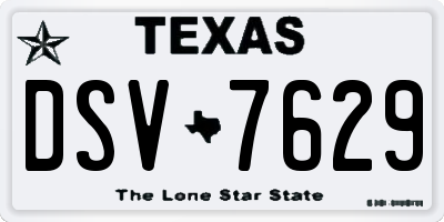 TX license plate DSV7629