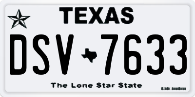 TX license plate DSV7633