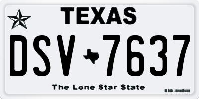 TX license plate DSV7637
