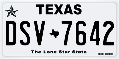 TX license plate DSV7642