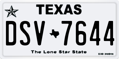 TX license plate DSV7644