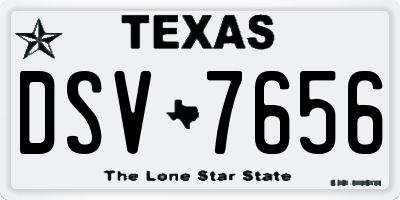 TX license plate DSV7656