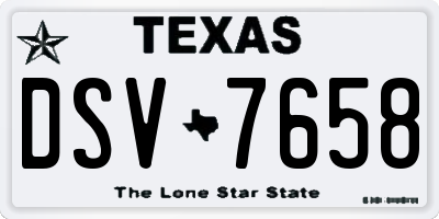 TX license plate DSV7658