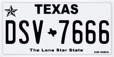 TX license plate DSV7666
