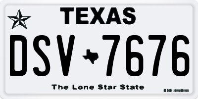 TX license plate DSV7676