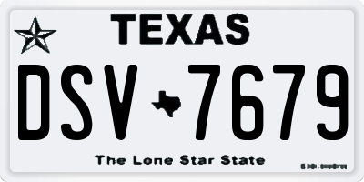 TX license plate DSV7679