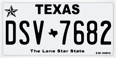 TX license plate DSV7682