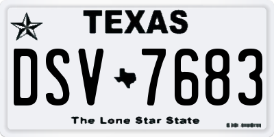 TX license plate DSV7683