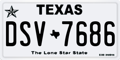 TX license plate DSV7686