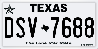 TX license plate DSV7688