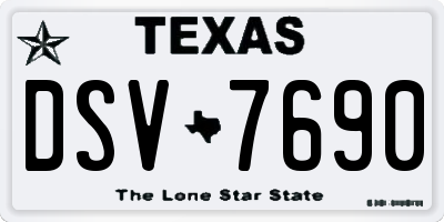 TX license plate DSV7690