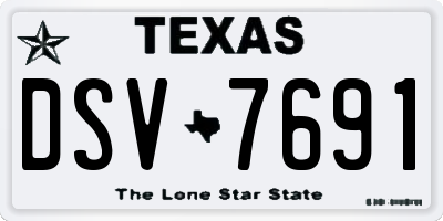 TX license plate DSV7691