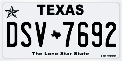 TX license plate DSV7692
