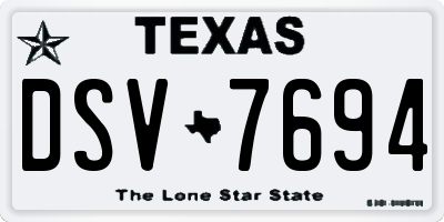 TX license plate DSV7694