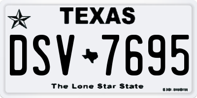 TX license plate DSV7695