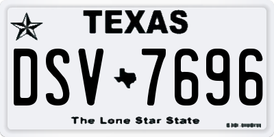 TX license plate DSV7696