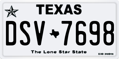 TX license plate DSV7698