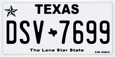 TX license plate DSV7699